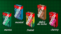 Mentitas: cherry, dulce de leche, frutal, menta, mentol, tutti frutti, sandia