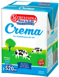Crema de leche UAT y pasteurizada La Serenísima