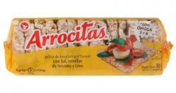Galletas de arroz ARROCITAS (de arroz integral yamaní con sal, semillas de sésamo y lino, libre de gluten)