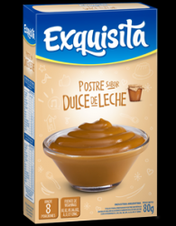 Polvo para preparar postre de dulce de leche común