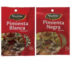 Pimienta blanca y negra