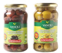 Aceitunas verdes, negras Vanoli Cormillot