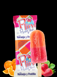 Helado de agua sabor naranja y frutilla