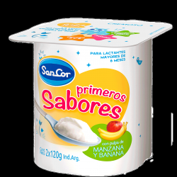 Yogur batido sabor manzana/banana PRIMEROS SABORES
