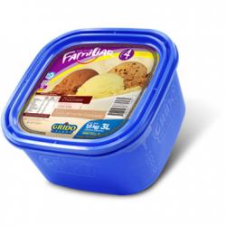 Pote 3 Litros LÁCTEO familiar N° 4 : vainilla , chocolate y dulce de leche granizado