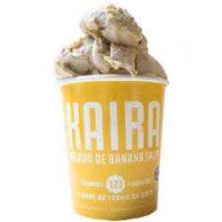 Yogur y helado sabor banana (bajo en azúcares y sin azúcar)