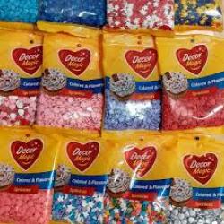 Microgrageas ,estrellas, corazones,ciruclos y nonpareils sabor tutti frutti
