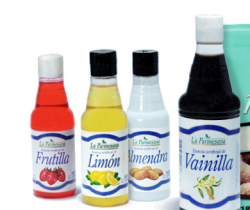 Esencias de almendras, frutilla , limón y vainilla