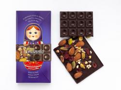Tableta 56% Cacao con Frutos Secos. Origen del Cacao: Amazonía, Ecuador