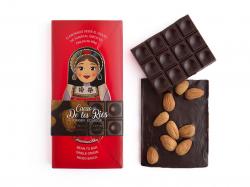 Tableta 70% Cacao con Almendras Activadas. Origen del Cacao: De los Ríos, Ecuador