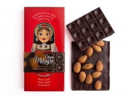 Tableta 70% Cacao con Almendras Activadas. Origen del Cacao: Del Milagro, Ecuador