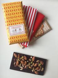 Tableta 70% de Cacao con Frutas Secas. Origen del Cacao: Amazonía, Ecuador