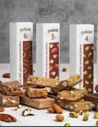 Barritas golosas : Nougat con pistachos caramelizados  , Nougat con almendras tostadas , Nougat con nueces pecan caramelizadas y sal marina