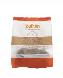 Galletita integral sabor maní, cacao y café