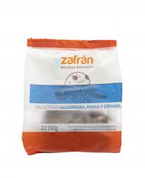 Galletitas integrales sabor algarroba, pasas y girasol