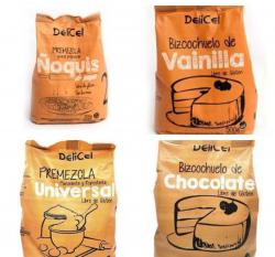 Premezclas: Bizcochuelo de vainilla, Bizcochuelo de chocolate, Ñoquis, Multimezcla generica panadería y repostería