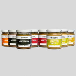 Crema de: almendras , almendras y coco , avellanas , castañas de caju , nueces pecan , pistachos