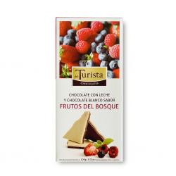 Chocolate con leche y blanco sabor frutos del bosque