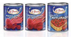 Remolacha en cubos, remolacha en rebanadas, tomate triturado - La Banda.