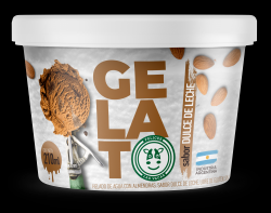 Helado de almendras sabor dulce de leche