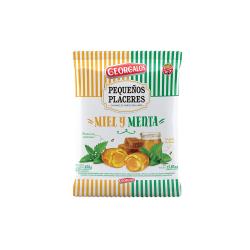 Caramelos duros sabor miel y menta rellenos de miel