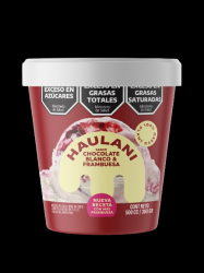 Helado de chocolate blanco y frambuesa