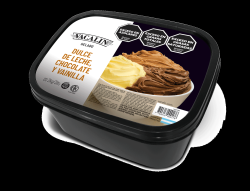 Helado de dulce de leche, chocolate y vainilla