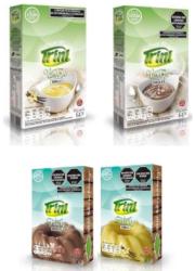Polvo para preparar postre dietético sabor: chocolate , vainilla.  Polvo para preparar flan sin huevo dietetico sabor: chocolate , vainilla ólico y Vit .