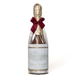Botella de champagne de chocolate con leche