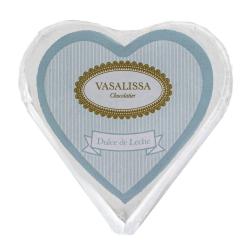 Corazón de chocolate amargo o con leche relleno de dulce de leche
