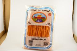 Fideos de arroz con morrón