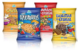 Anillos sabor limón, bolitas de cacao, copitas de trigo, copos maíz, de maíz azucarados, ositos de aven